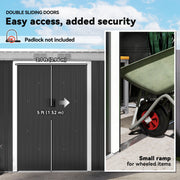 9x4 Outdoor Storage Shed - Dark Grey