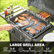 Outsunny - 2-Burner Propane Gas Grill, 18000 BTU BBQ Grill with Wheels, Warming Rack, Shelf, Thermometer, Grease Cup, Black