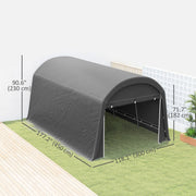 10' x 15' Portable Shed, Outdoor Storage Shed Tent with Roll-Up Zipper Door for Patio Garden Garage, Dark Grey
