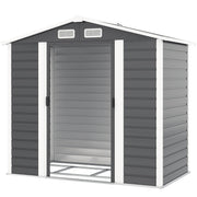 7' x 4' Outdoor Storage Shed, Metal Garden Shed with Lockable Doors and Gloves for Backyard, Garden, Patio, Dark Grey