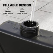 4PCs Cantilever Umbrella Base Weights for Offset Banana Parasol, Wicker Effect HDPE Water or Sand Filled Patio Umbrella Weights with Built-in Handles, Black