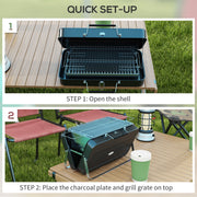 Outsunny - Metal Suitable-Style Portable BBQ Grill - Black