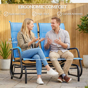 Outsunny - Outdoor Glider Bench, Patio Glider for 2 Persons, Blue