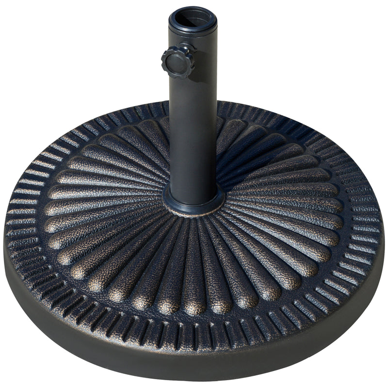 Outsunny - Round Umbrella Base Φ19.1", 31.5 lbs Resin Stand with Decorative Design for Poles 1.5"/1.9", Bronze — 84D-191