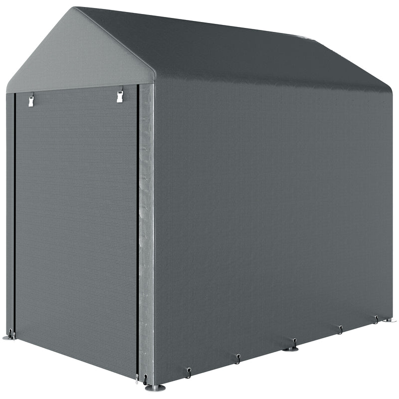 4 x 6ft Outdoor Storage Shed Tent, Portable Shed with Roll-up Door for Motorcycle, Bike, Garden Tools