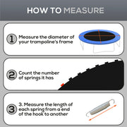 Soozier Trampoline Replacement Mat, Fits 14' Trampoline w/ 80 V-Hooks & 5.5" Springs (Spring & Frame not Included), Black
