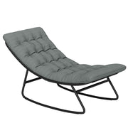 Outsunny - Outdoor Patio Rocking Chair with Cushion, Steel Frame Balcony Chair with Mesh Deep Seat for Porch, Garden, Grey