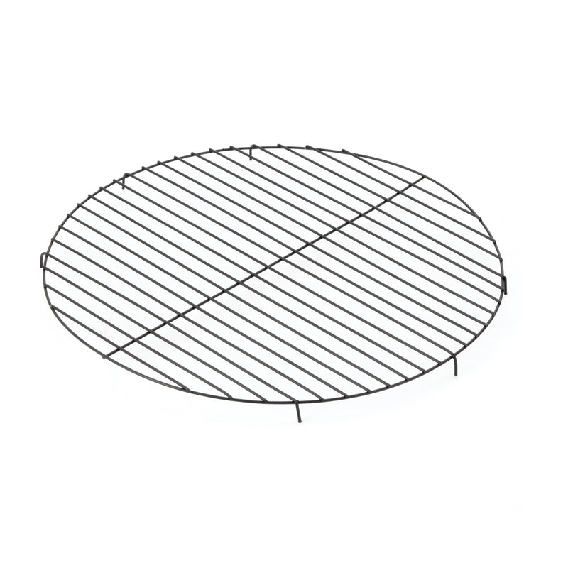Deko Living - 27 Inch Round Outdoor Steel Wood Burning Fire Pit with Cooking Grill and Spark Screen