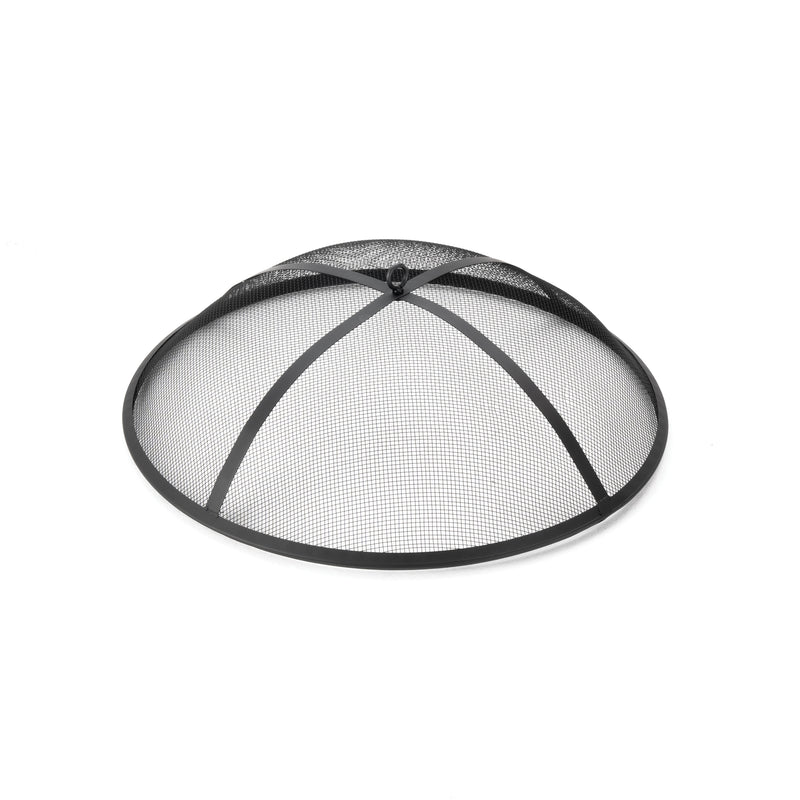 Deko Living - 27 Inch Round Outdoor Steel Wood Burning Fire Pit with Cooking Grill and Spark Screen