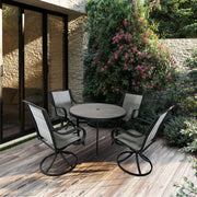 Deko Living - 4 Place Seating Outdoor Patio Dining Table and Swivel Chairs Set