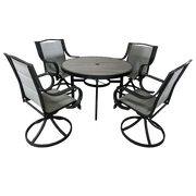 Deko Living - 4 Place Seating Outdoor Patio Dining Table and Swivel Chairs Set