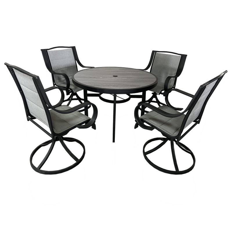 Deko Living - 4 Place Seating Outdoor Patio Dining Table and Swivel Chairs Set