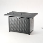 Deko Living - Rectangular Outdoor Propane Gas Fire Pit Table 50,000 BTU Propane with Lava Rock Filler