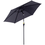 Outsunny - 8.5FT Patio Umbrella, Round Garden Parasol with 6 Ribs, Market Sunshade Tilt Canopy w/ Crank Handle for Outdoor, Grey