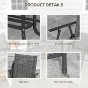 Outsunny - Outdoor 4 Pieces Patio Furniture Set, Garden Set with Two Foldable Armchairs, a Loveseat & Glass Top Table, Mixed Grey