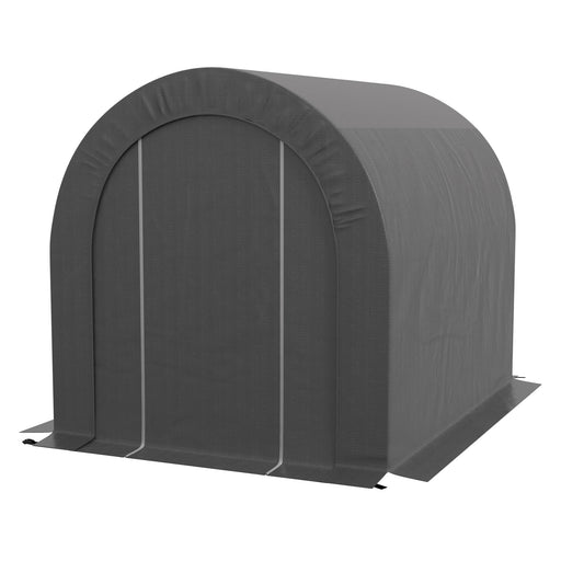 6' x 8' Outdoor Storage Shed, Heavy Duty Galvanized Steel Portable Shed for Bike, Motorcycle, Garden Tools, Dark Grey