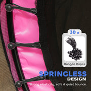 Qaba 55" Toddler Trampoline with Safety Enclosure Net, for Indoor Outdoor Use, Ages 3-6 Years, Pink