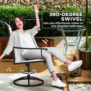 Outsunny - Outdoor Swivel Dining Chairs Set of 2, High Back Swivel Chairs with All Weather Mesh for Deck, Backyard, Poolside, White