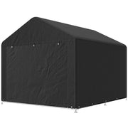 6.6' x 7.8' Portable Shed, Waterproof Bike Tent with Roll-up Zipper Door and Reinforced Galvanised Steel Frame, Black