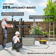 6 x 4FT Galvanized Garden Storage Shed, Metal Outdoor Shed with Double Doors and 2 Vents, Grey