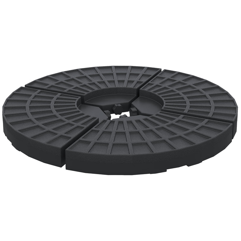 Outsunny - Set of 4 Umbrella Base Weights Outdoor Parasol Holder for Cross Base, Portable — 84D-061