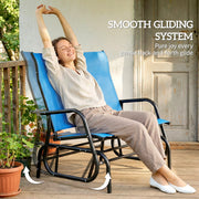 Outsunny - Outdoor Glider Bench, Patio Glider for 2 Persons, Blue