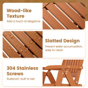 Costway - Foldable Patio Chair All-Weather HDPE Outdoor Dining Chair with Armrest-Brown
