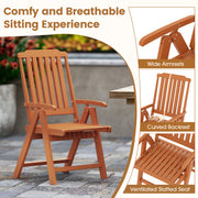 Costway - Foldable Patio Chair All-Weather HDPE Outdoor Dining Chair with Armrest-Brown