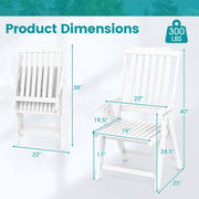 Costway - Foldable Patio Chair All-Weather HDPE Outdoor Dining Chair with Armrest-White
