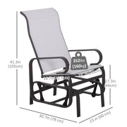 Outsunny - Outdoor Mesh Glider Swing Chair Patio Garden Rocking Gliding Seat Yard Porch Furniture, Brown Beige
