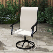 Outsunny - Outdoor Swivel Dining Chairs Set of 2, High Back Swivel Chairs with All Weather Mesh for Deck, Backyard, Poolside, White