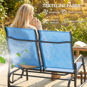 Outsunny - Outdoor Glider Bench, Patio Glider for 2 Persons, Blue
