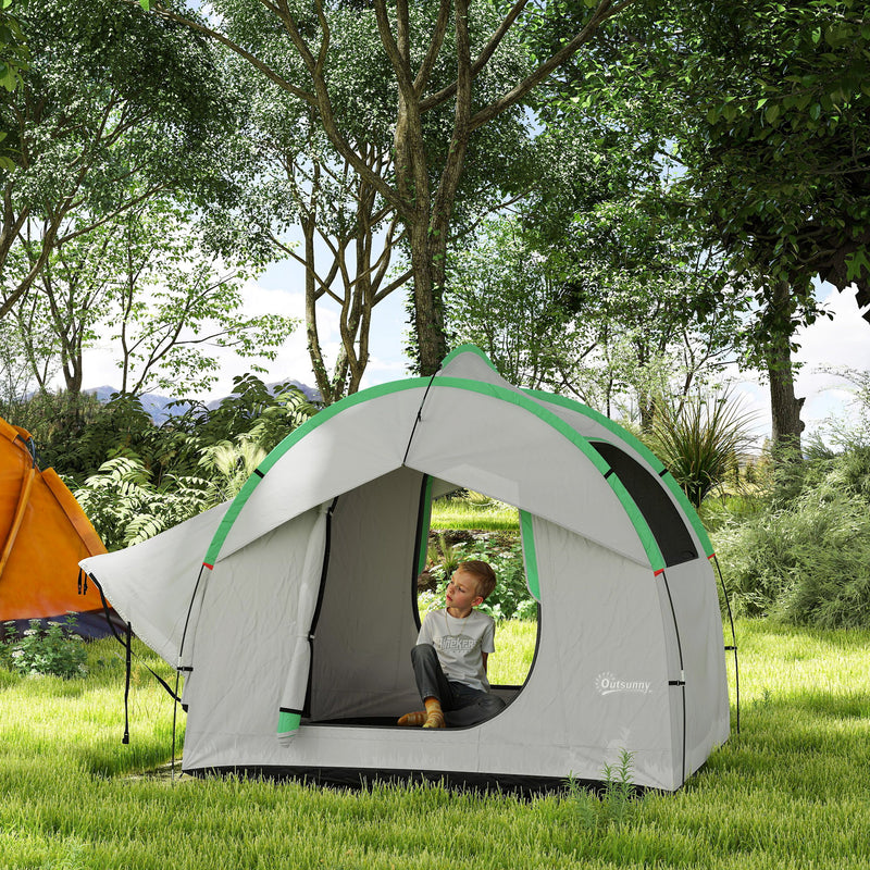 Outsunny - 2000mm Waterproof SUV Tent, Car Tent with 3 Doors and Mesh Window, for 5-6 Person Camping Travel, Grey and Green