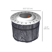 Outsunny - Smokeless Fire Pit, Portable Camping Bonfire Stove with Mat for Backyard Patio Picnic, Magnesium Oxide, Black
