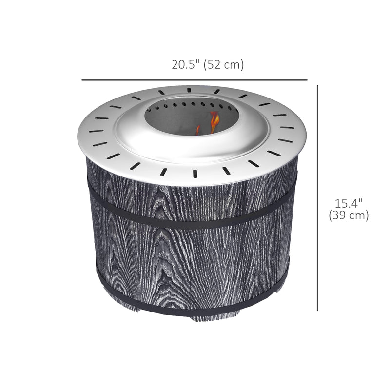 Outsunny - Smokeless Fire Pit, Portable Camping Bonfire Stove with Mat for Backyard Patio Picnic, Magnesium Oxide, Black