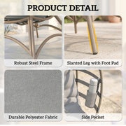 Outsunny - Egg Chair, Patio Lounge Chair, Foldable Basket Chair with Large Seat Cushion, Side Pocket, Light Grey