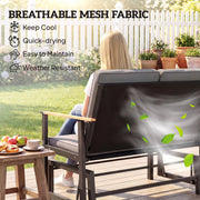 Outsunny - Outdoor Glider Bench for 2 Person, Patio Glider Loveseat with Thick Cushions for Garden Balcony Porch, Dark Grey