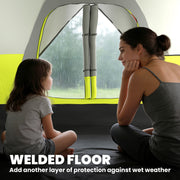 Outsunny - Camping Tent for 6 with 2 Bedroom, Waterproof Rainfly and Carry Bag for Fishing Hiking Festival, Green