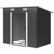7'x 4' Metal Patio Storage Shed Garden Lockable Shed Tool Utility Storage Unit, Black