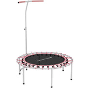 Soozier 40" Rebounder Trampoline ,Mini Trampoline Indoor with Adjustable Handle, Quiet and Safe Bungee Rebounder, Pink