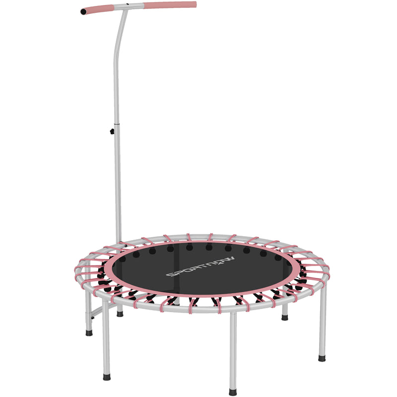 Soozier 40" Rebounder Trampoline ,Mini Trampoline Indoor with Adjustable Handle, Quiet and Safe Bungee Rebounder, Pink