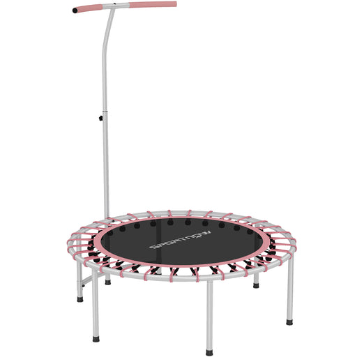 Soozier 40" Rebounder Trampoline ,Mini Trampoline Indoor with Adjustable Handle, Quiet and Safe Bungee Rebounder, Pink