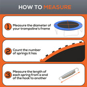 Soozier Trampoline Mat Replacement with Spring Pull Tool and 72 V-Hooks, Fits 12ft Trampoline, Using 5.5" Springs, Orange