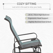 Outsunny - Patio Glider with Breathable Mesh Fabric, Outdoor Glider Chair, Garden Rocking Gliding Seat for Patio, Yard, Porch, Grey