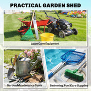 4x5 Lean to Garden Shed with Window Lockable for Garden Tool Storage Grey