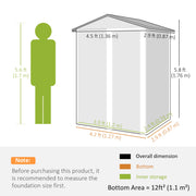 4.5 x 3ft Outdoor Storage Shed, Waterproof Metal Garden Shed with Lockable Door for Backyard, Patio, Lawn, Wood Grain