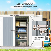 5' x 3' Metal Garden Storage Shed, Tool House with Double Doors for Backyard, Patio, Lawn