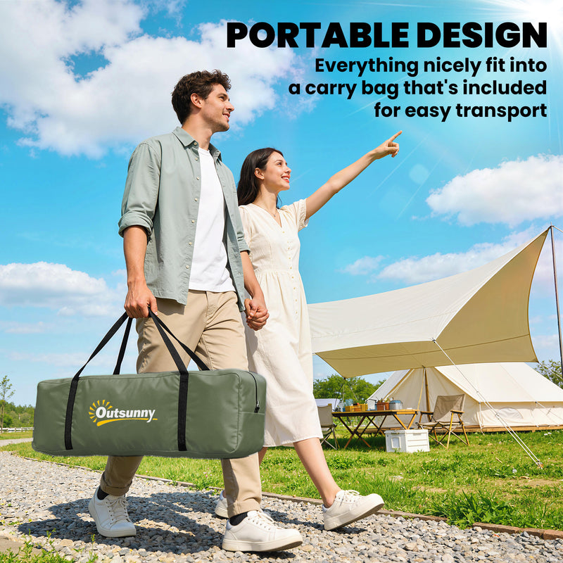 Outsunny - Camping Tent for 6 Man with 2000mm Waterproof Rainfly and Carry Bag for Fishing Hiking Festival, Dark Green