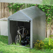 4 x 6ft Outdoor Storage Shed Tent, Portable Shed with Roll-up Door for Motorcycle, Bike, Garden Tools