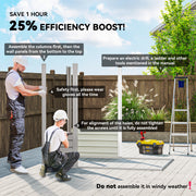 6 x 4FT Galvanized Garden Storage Shed, Metal Outdoor Shed with Double Doors and 2 Vents, Light Grey